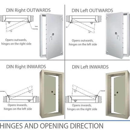 Rubik Customized Vault Door RB-1835, 2 Hours Fire Resistant Push-in Flat-Opening Vault Door