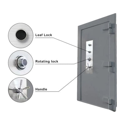 Rubik Customized Vault Door, Steel Metal Depo High Quality High Security Bank Vault Safety Door With Combination Mechanism Lock