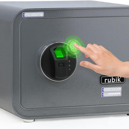 Rubik Medium Fingerprint Safe Box with Keys, RB25QC (25x35x28cm)